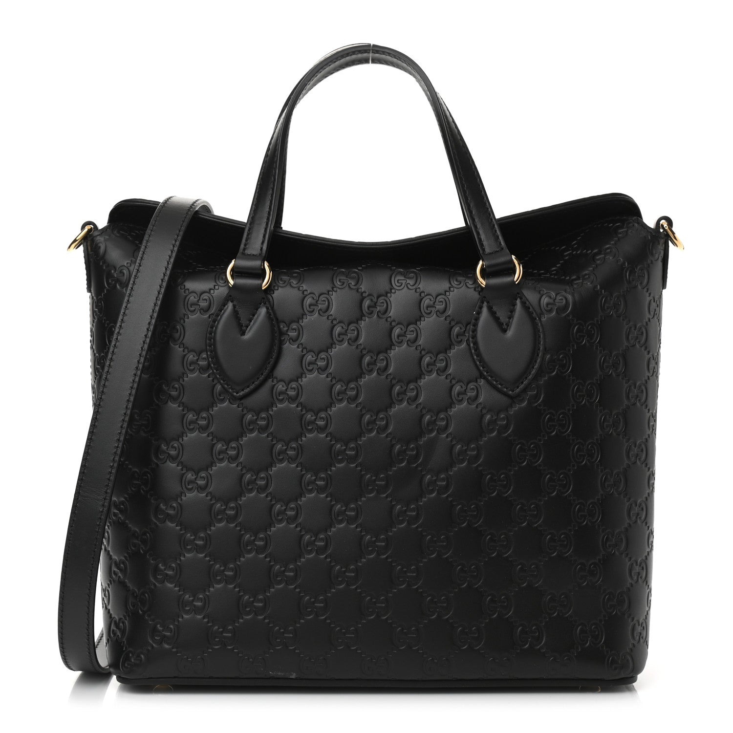 Gucci Guccissima Linea A Foldover Tote Black 1 of 8