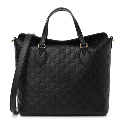 Gucci Guccissima Linea A Foldover Tote Black 1 of 8