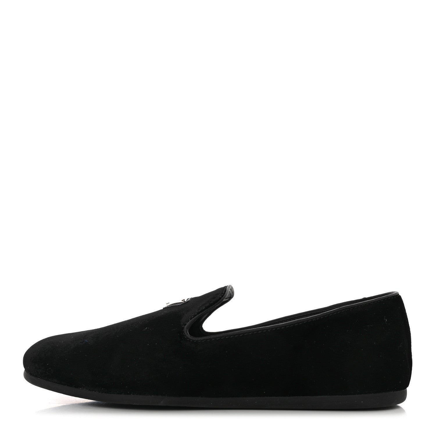 Prada Velvet Mens Slip On Loafers 8 Black 1 of 11
