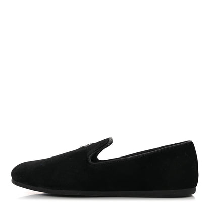 Prada Velvet Mens Slip On Loafers 8 Black 1 of 11