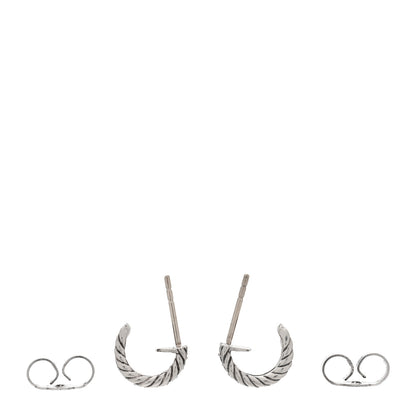 David Yurman Sterling Silver Diamond 12mm Cable Hoop Earrings 6 of 12