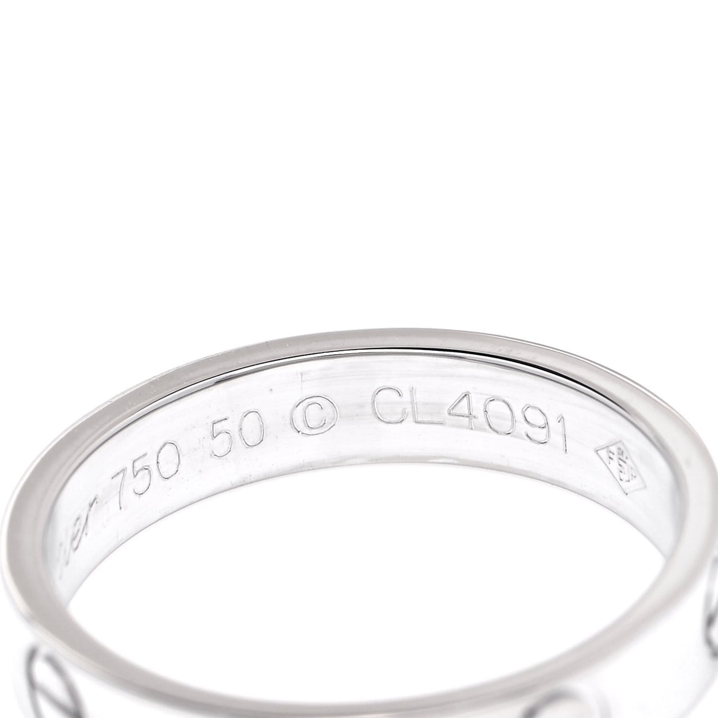 18K White Gold 3.5mm LOVE Wedding Band Ring 50 5.25