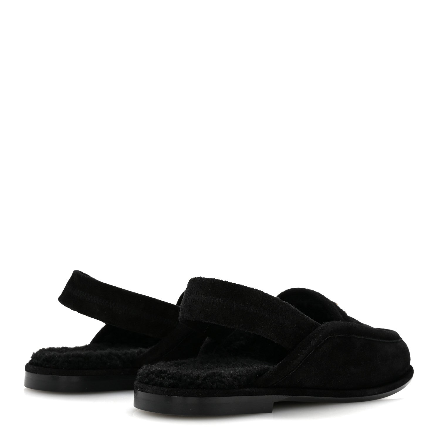 Chanel Suede Calfskin CC Slingback Loafers 39 Black 5 of 10