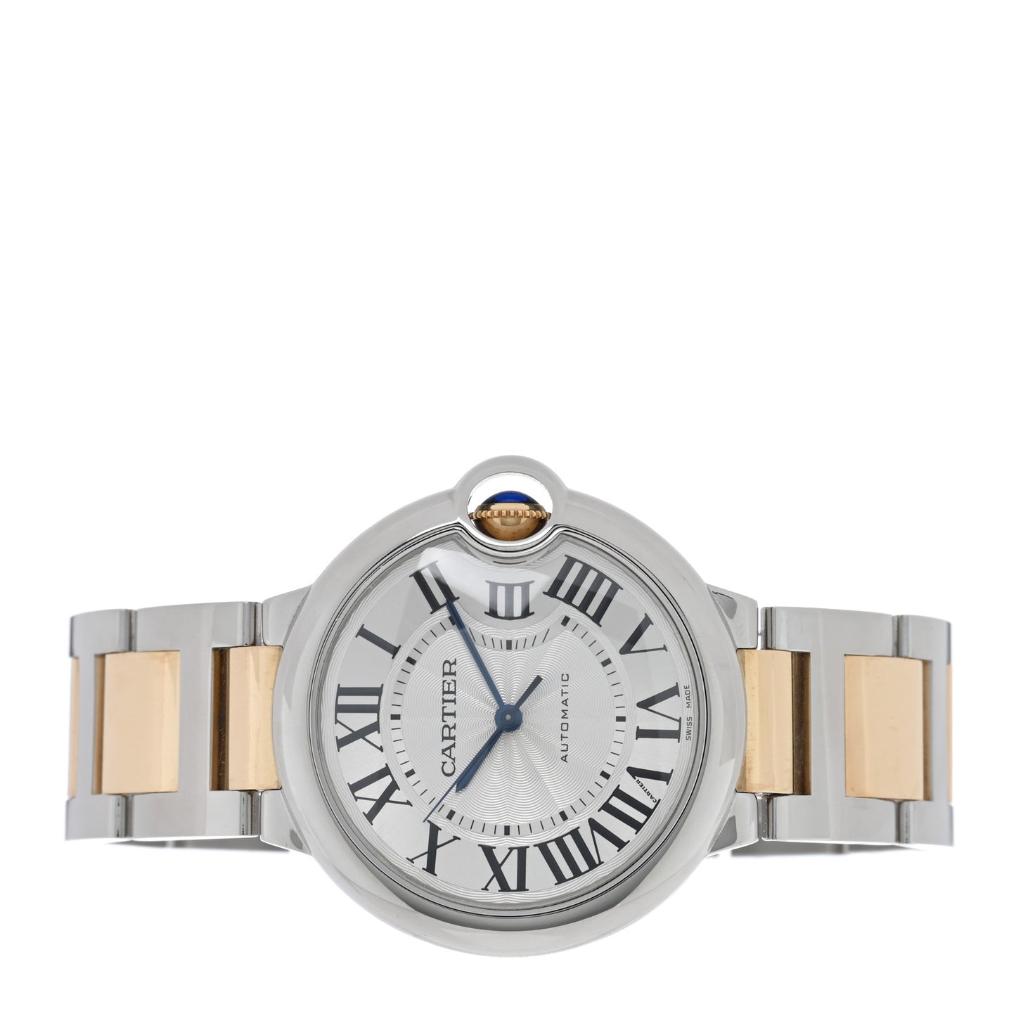 Stainless Steel 18K Yellow Gold 36mm Ballon Bleu De Cartier Automatic Watch