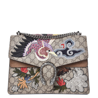 Gucci GG Supreme Monogram Embroidered Medium Dionysus Shoulder Bag Taupe 1 of 9