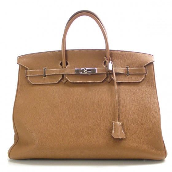 Clemence Leather BIRKIN 40 Gold Tote Bag
