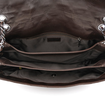Chanel Lambskin Quilted Maxi Chanel 3 Flap Dark Brown 5 of 10
