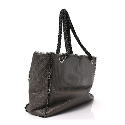 Chanel Glazed Calfskin Tweed Tweedy Shopping Tote Brown 3 of 8
