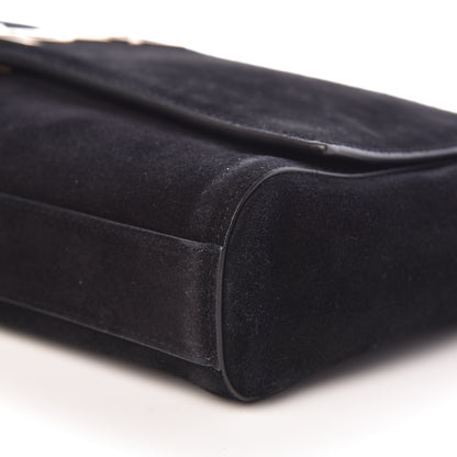 Saint Laurent Smooth Calfskin Suede Medium Reversible Monogram Kate Satchel Black 15 of 19