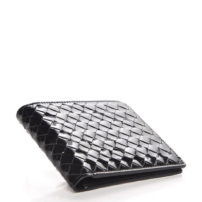 Bottega Veneta Patent Intrecciato Bi-Fold Wallet Nero Black 4 of 6