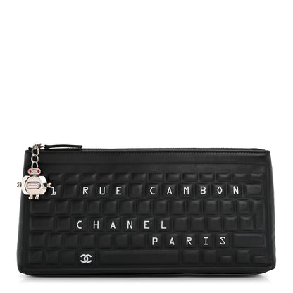 Chanel Metallic Calfskin Keyboard Pouch Black 1 of 7