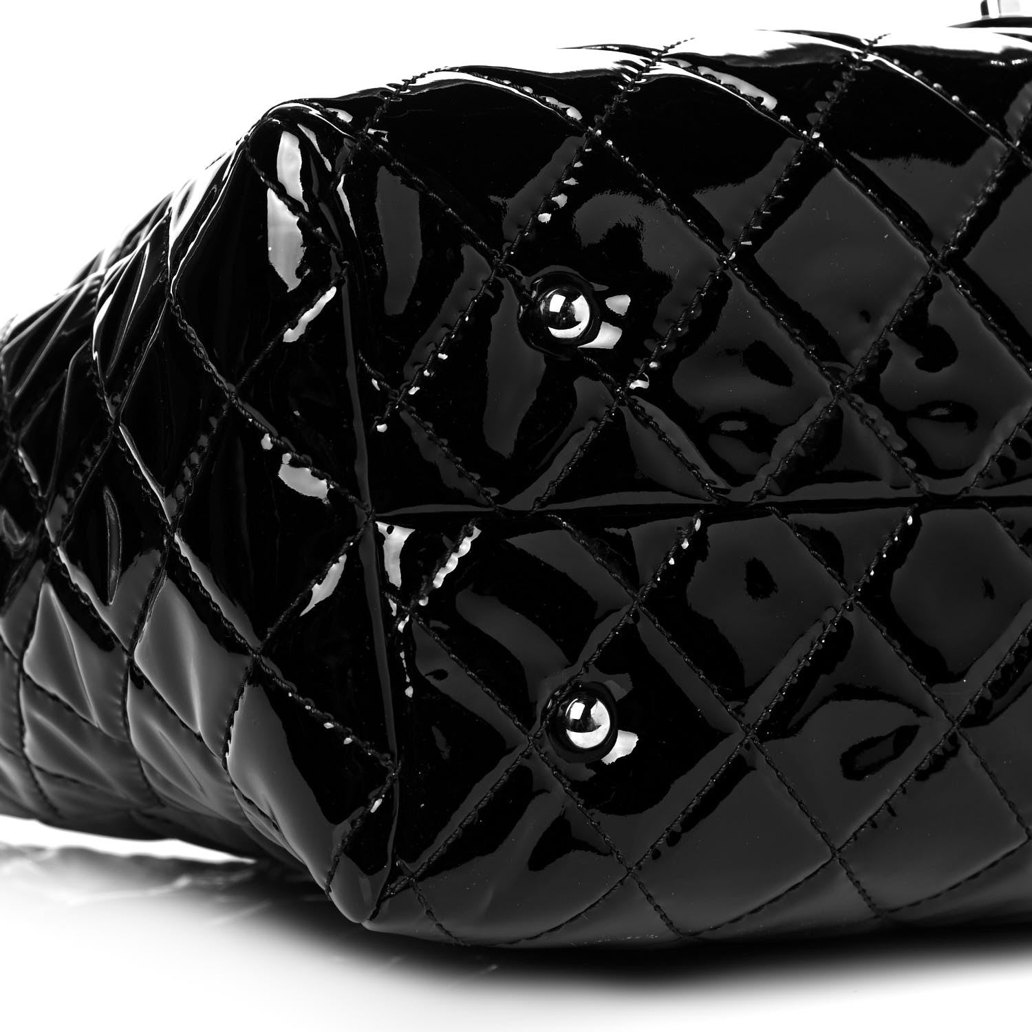 Chanel Patent Quilted Large Front Pocket Tote Black 8 of 9