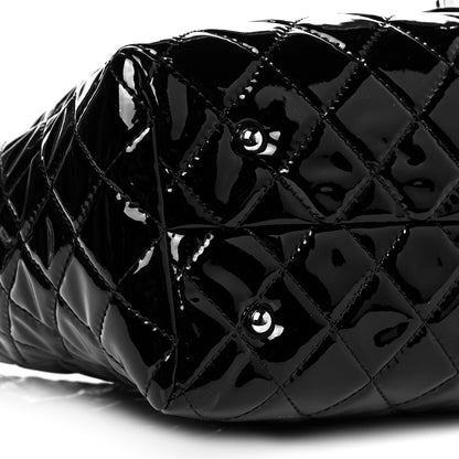 Chanel Patent Quilted Large Front Pocket Tote Black 8 of 9