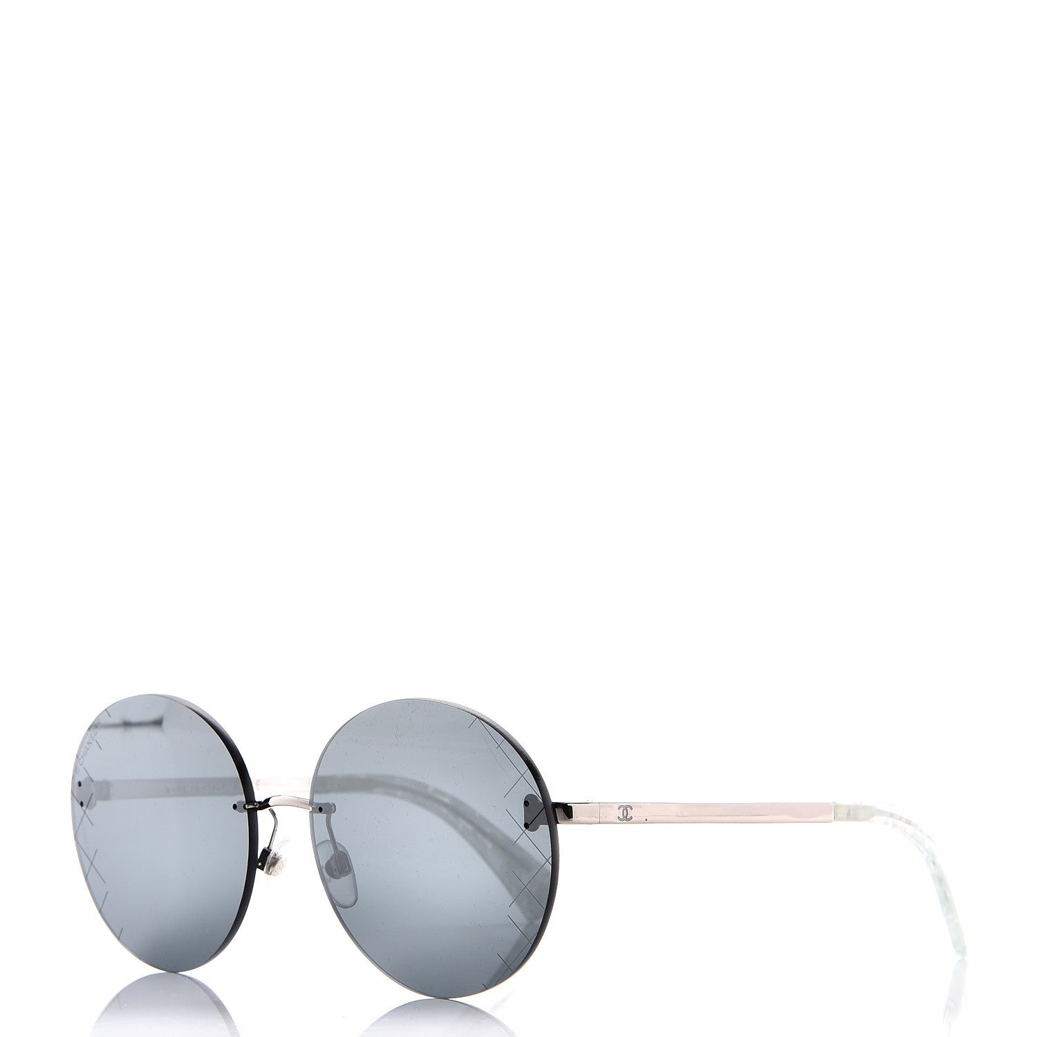 Chanel Metal Rimless Round Sunglasses 4216 Silver 1 of 9