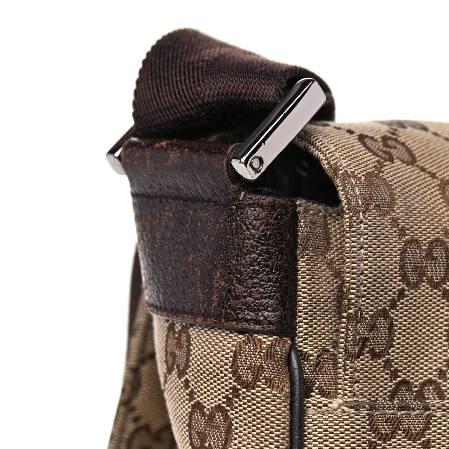 Gucci Monogram Small Flap Messenger Bag Beige Dark Brown 15 of 21
