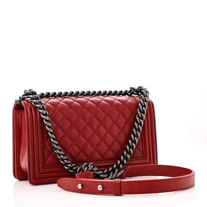 Chanel Caviar Quilted Medium Boy Flap Red 3 of 12