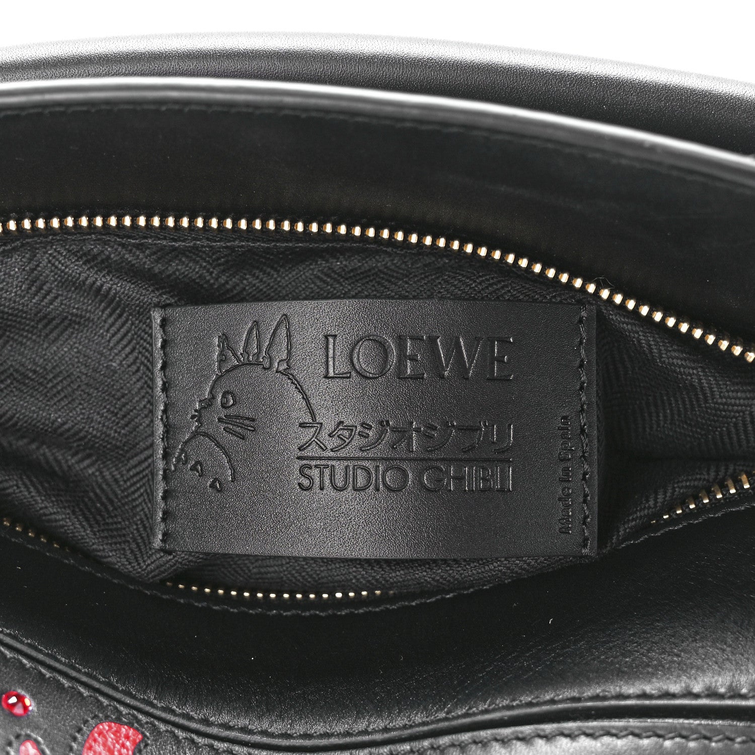 Loewe X HOWLS MOVING CASTLE Satin Calfskin Small Calcifer Puzzle Black 6 of 11