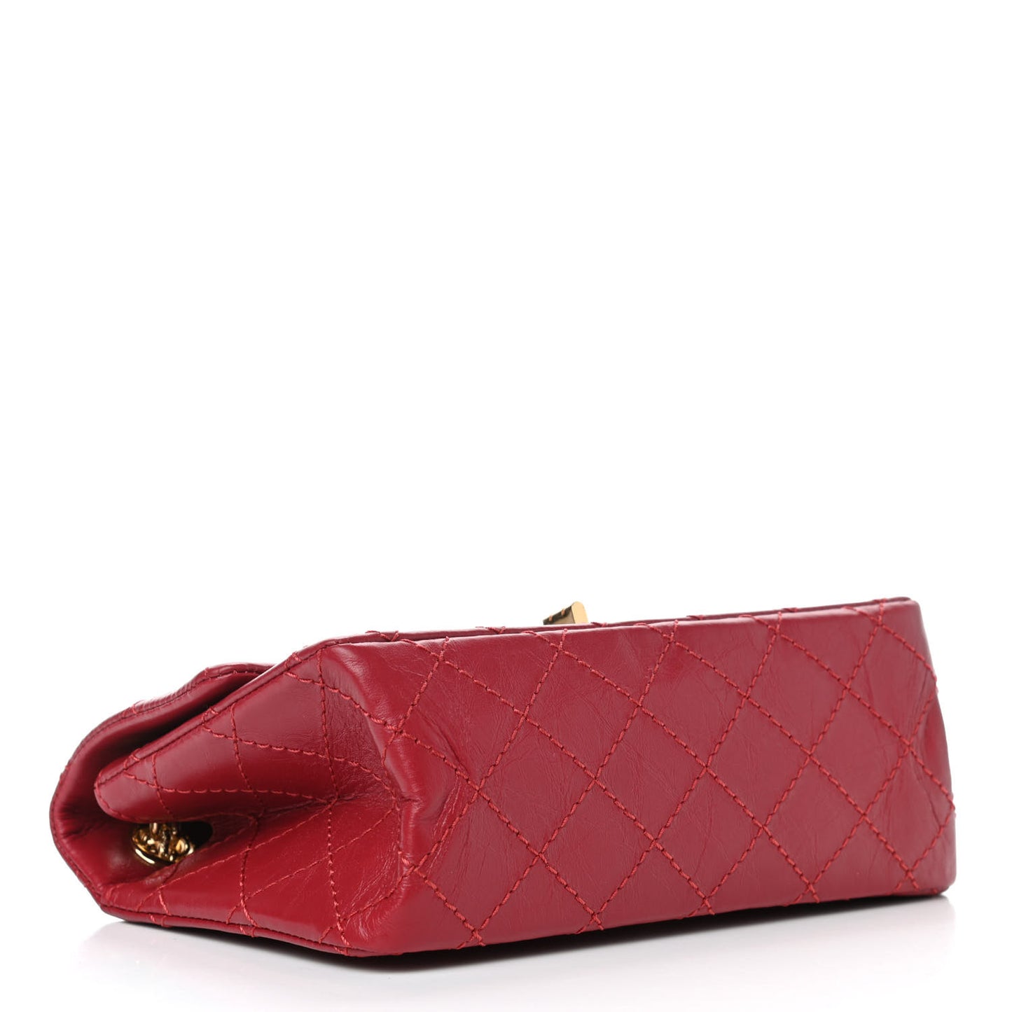 Aged Calfskin Quilted 2.55 Reissue Mini Flap Red