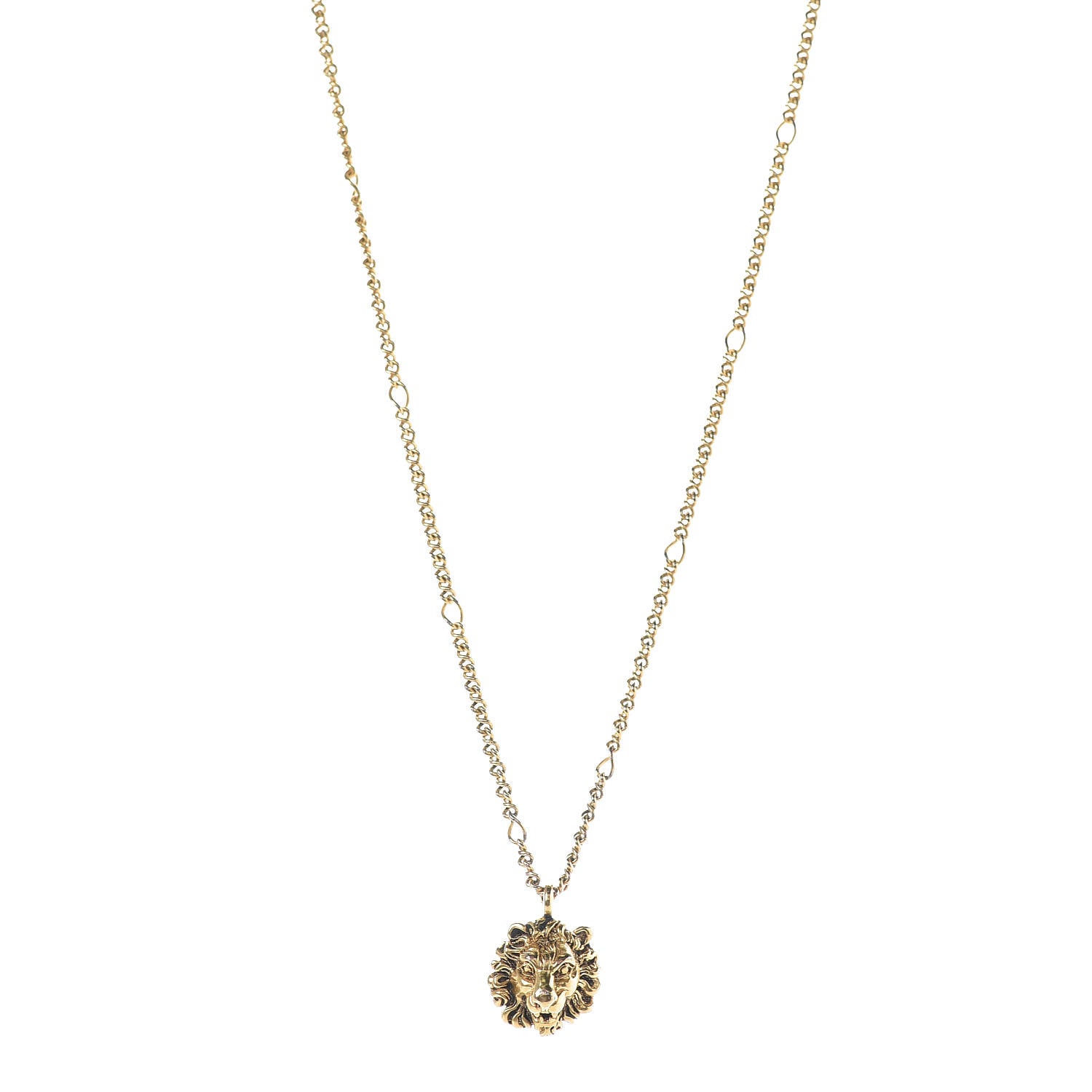 Gucci Metal Lion Head Necklace Gold 1 of 6