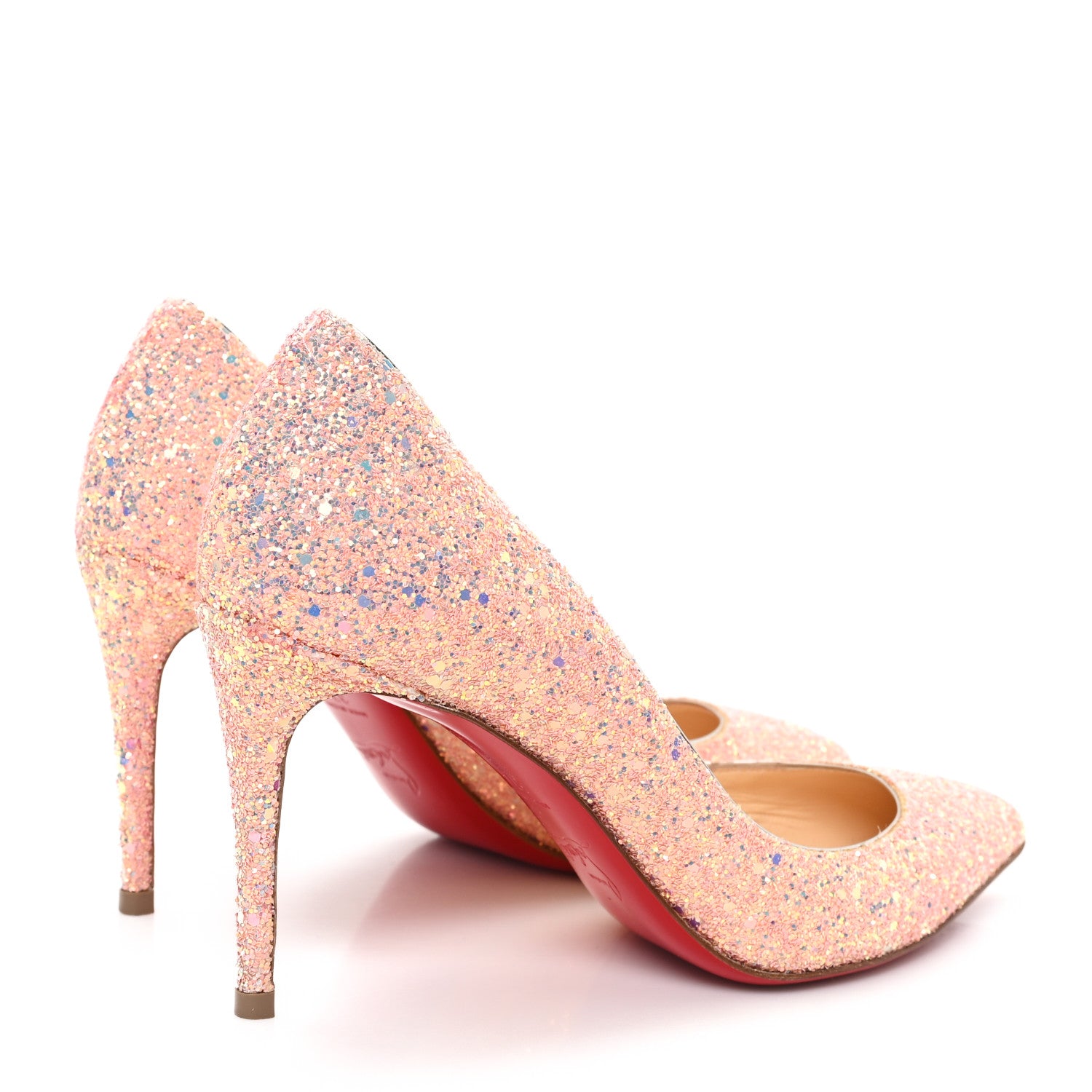 Christian Louboutin Patent Glitter Iriza 100 Pumps 37.5 Peach 5 of 9