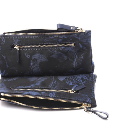 Valentino Garavani Nylon Camubutterfly Rockstud Double Zip Pouch Marine 5 of 9