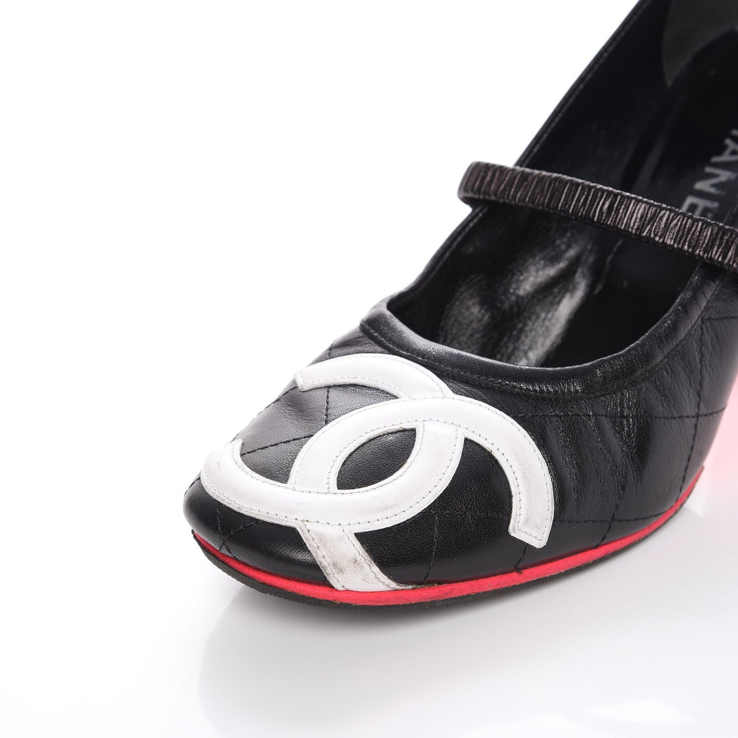 Calfskin Quilted Cambon Pumps 39.5 Black White