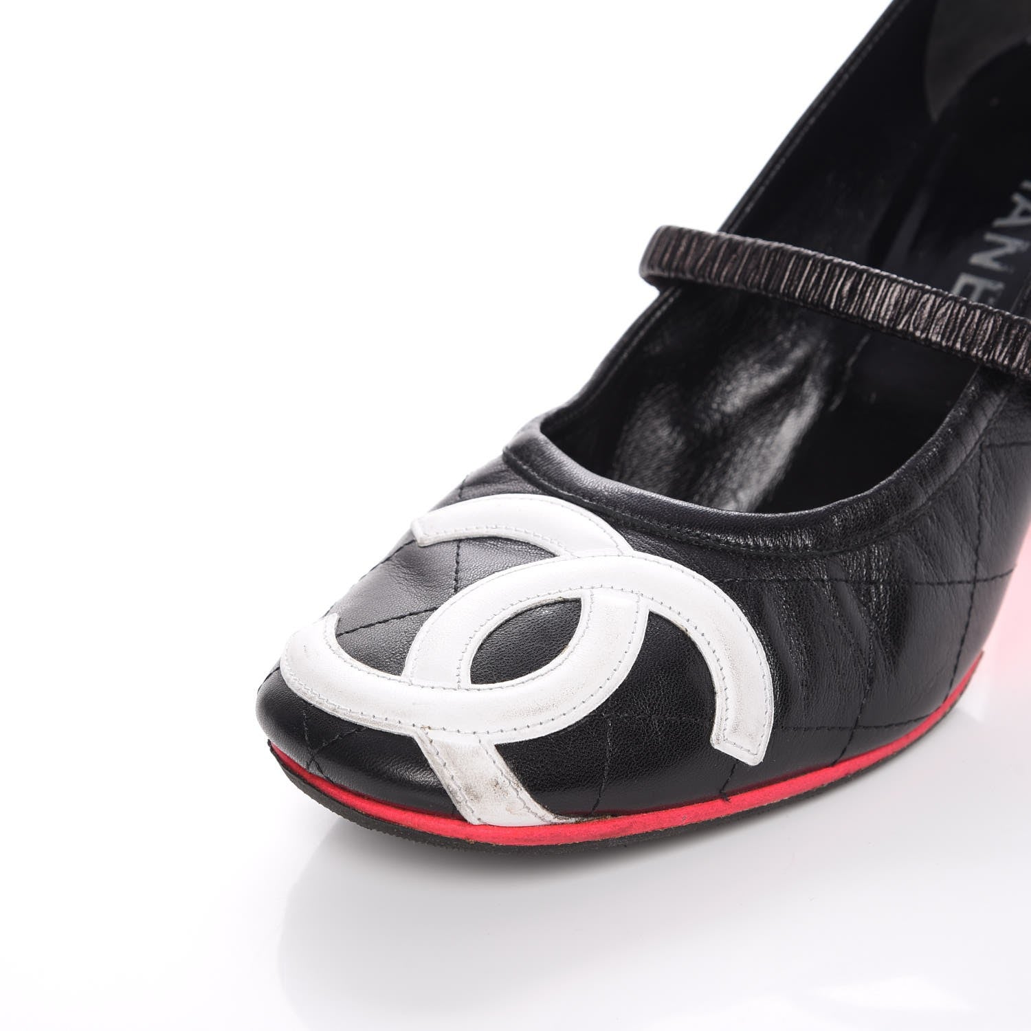Chanel Calfskin Quilted Cambon Pumps 39.5 Black White 12 of 14