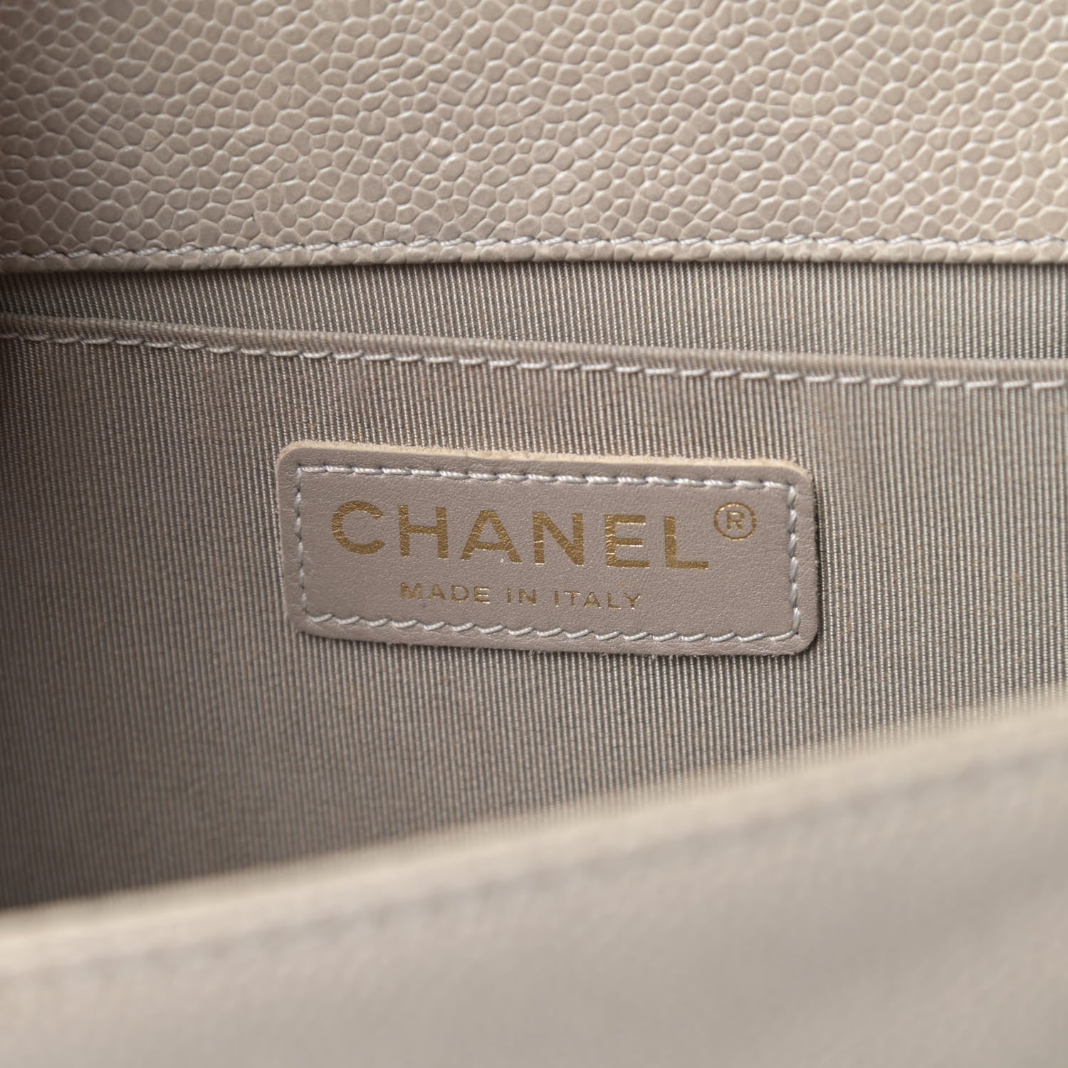 Chanel Caviar Quilted Medium Boy Flap Light Grey 6 of 13