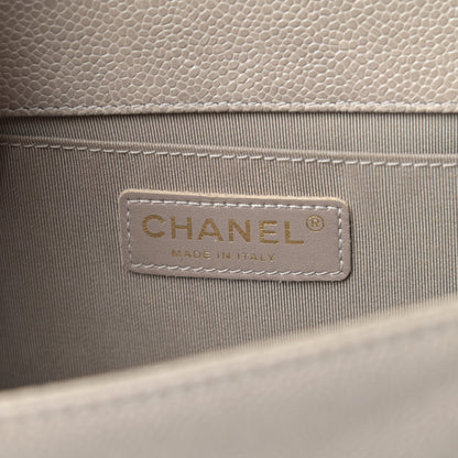 Chanel Caviar Quilted Medium Boy Flap Light Grey 6 of 13