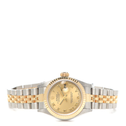 Rolex Stainless Steel 18K Yellow Gold 26mm Oyster Perpetual Datejust Watch Champagne Roman 79173 2 of 5