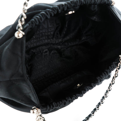 Chanel Satin Stitched Croissant Bag Black 5 of 7