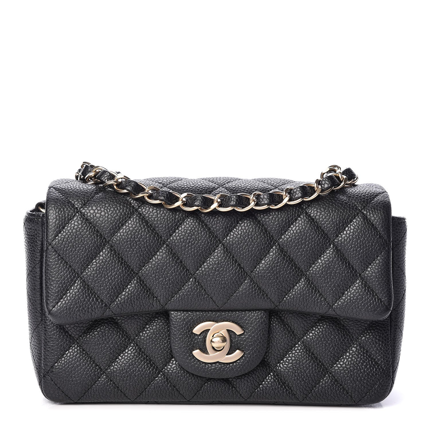 Chanel Metallic Caviar Quilted Mini Rectangular Flap Black 1 of 10