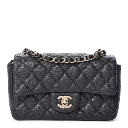 Chanel Metallic Caviar Quilted Mini Rectangular Flap Black 1 of 10