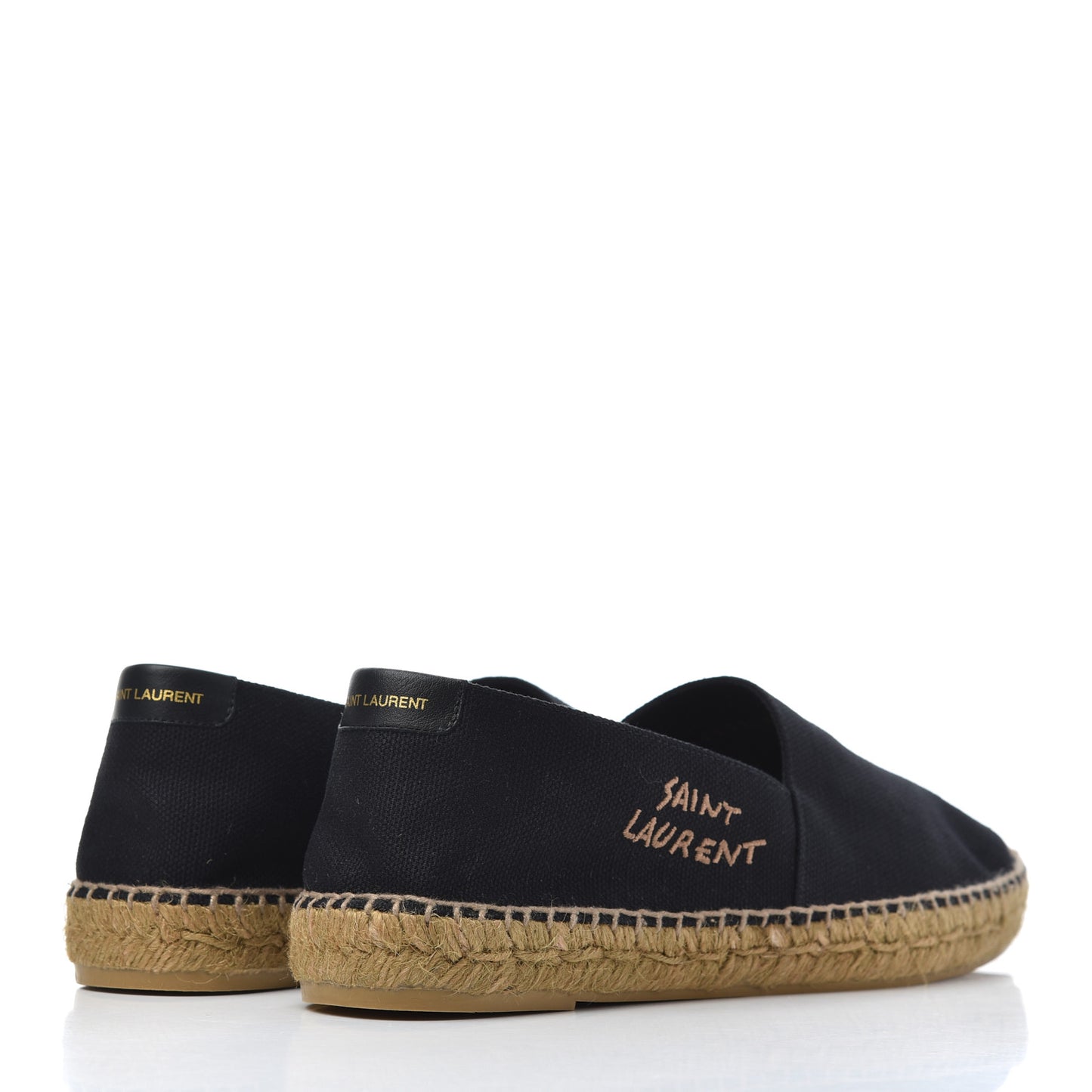 Canvas Nappa Elba Light Logo Embroidered Espadrilles 41 Black