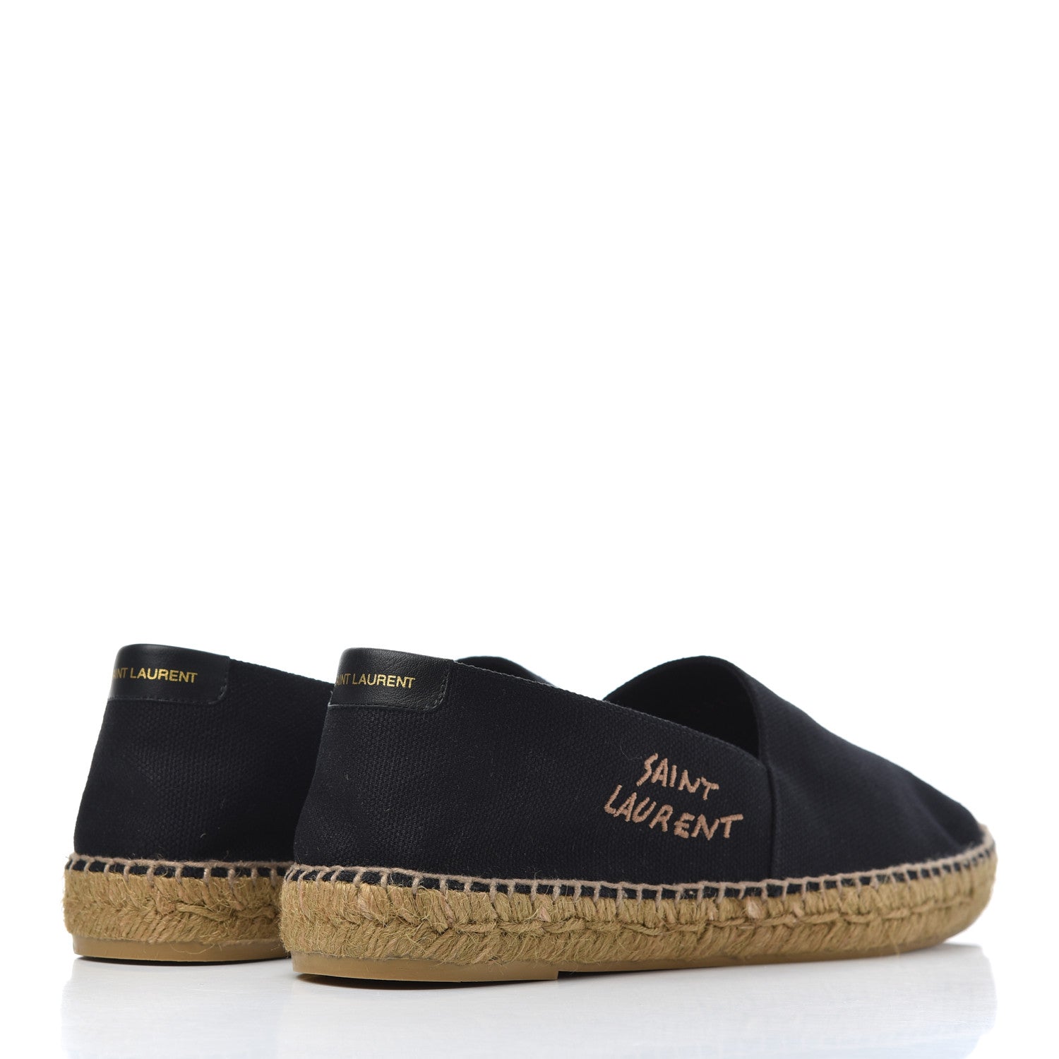 Saint Laurent Canvas Nappa Elba Light Logo Embroidered Espadrilles 41 Black 4 of 9