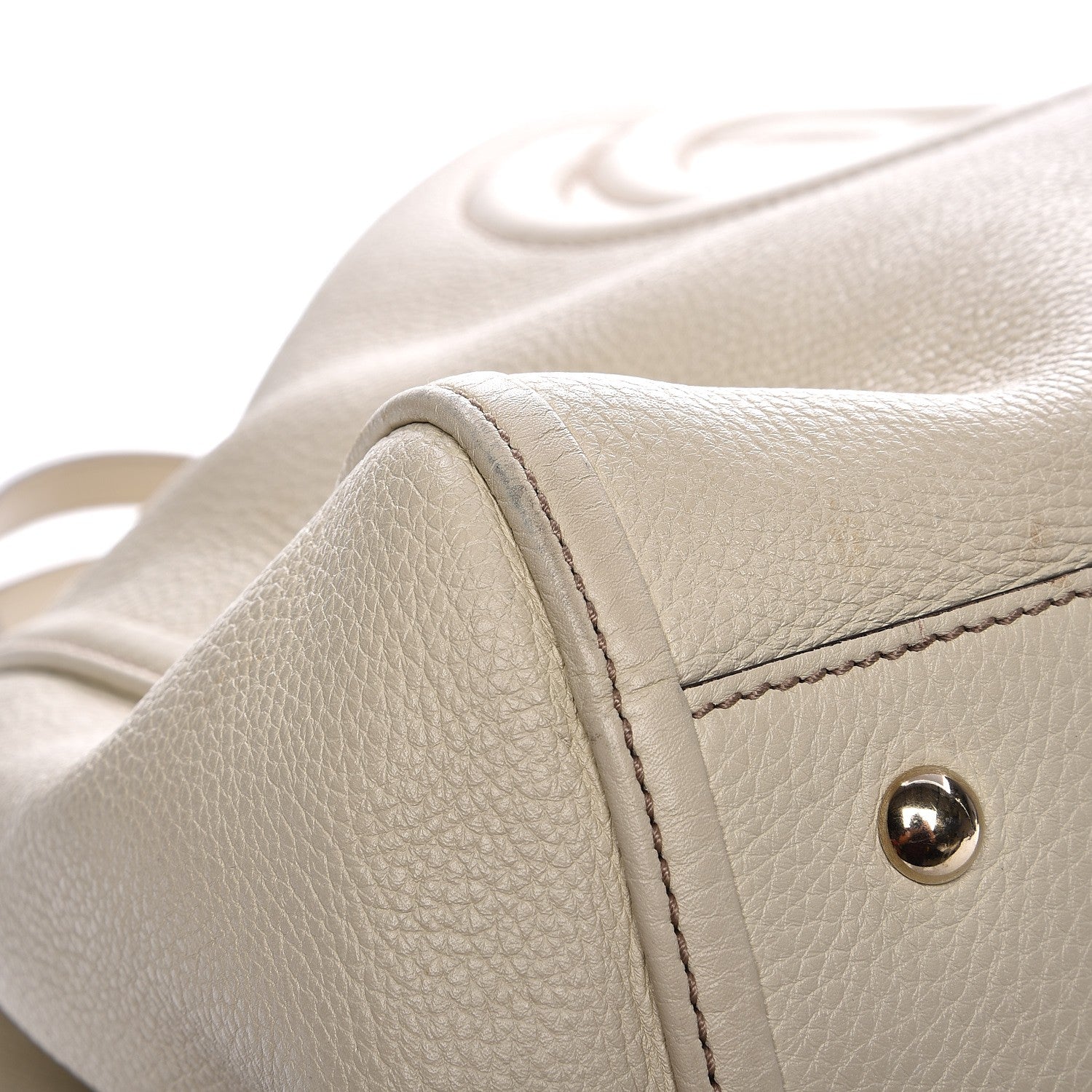 Gucci Pebbled Calfskin Large Soho Shoulder Bag Off White 8 of 13