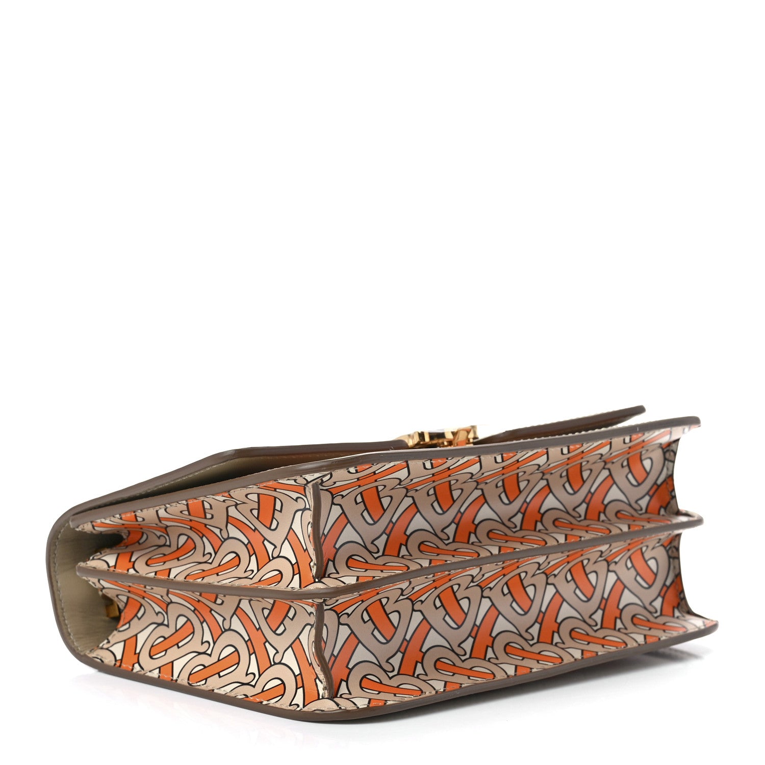 Burberry Calfskin Monogram Small TB Bag Bright Orange 4 of 10
