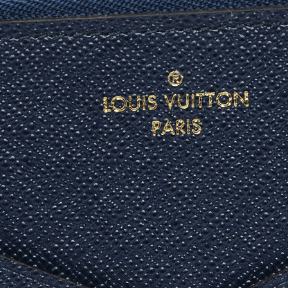 Louis Vuitton Calfskin Jeanne Wallet Zippered Insert Dark Blue 6 of 7