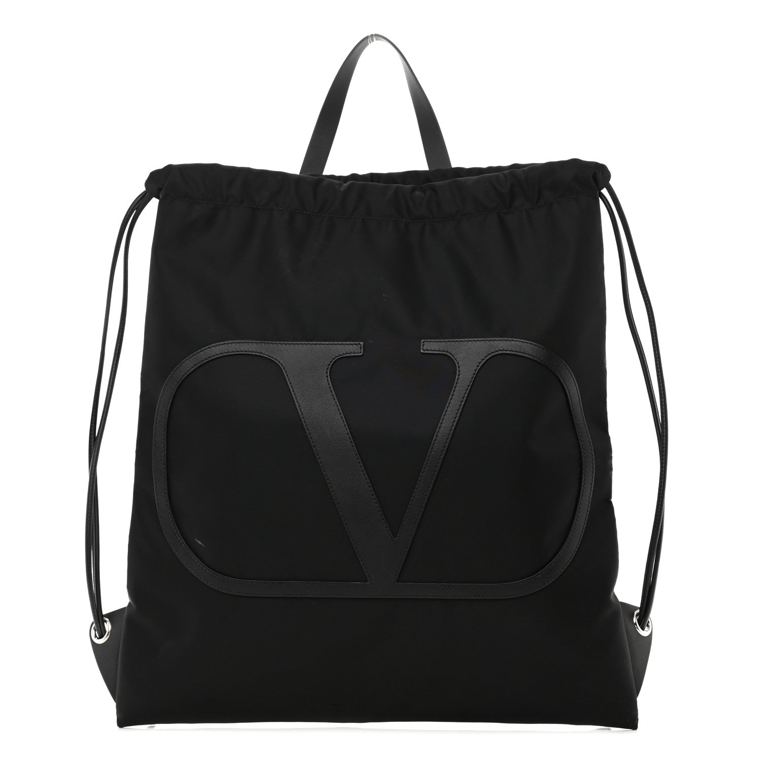 Valentino Garavani Nylon VLogo Drawstring Backpack Black 1 of 12