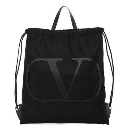 Valentino Garavani Nylon VLogo Drawstring Backpack Black 1 of 12
