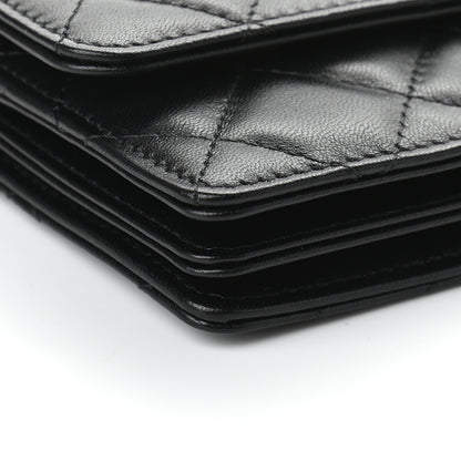 Chanel Lambskin Quilted My Chanel Lady Card Holder On Chain Black 8 of 9