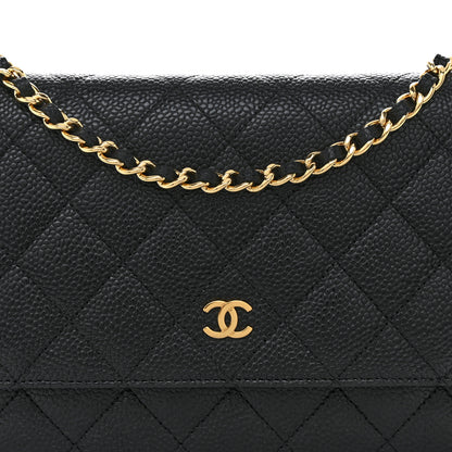 Chanel Caviar Quilted Wallet On Chain WOC Black 9 of 12