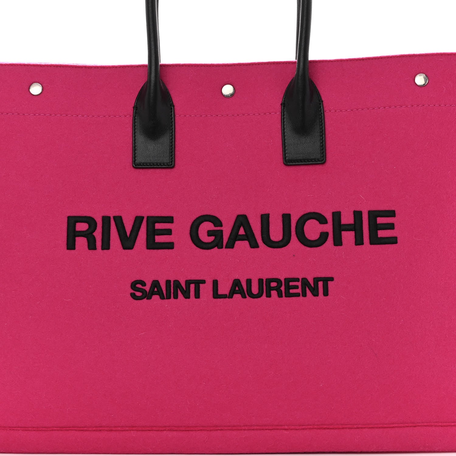 Saint Laurent Wool Rive Gauche Tote Fuchsia 7 of 9