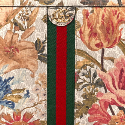Gucci GG Supreme Monogram Water Flora Web Ophidia Pouch Beige White Multicolor 8 of 10