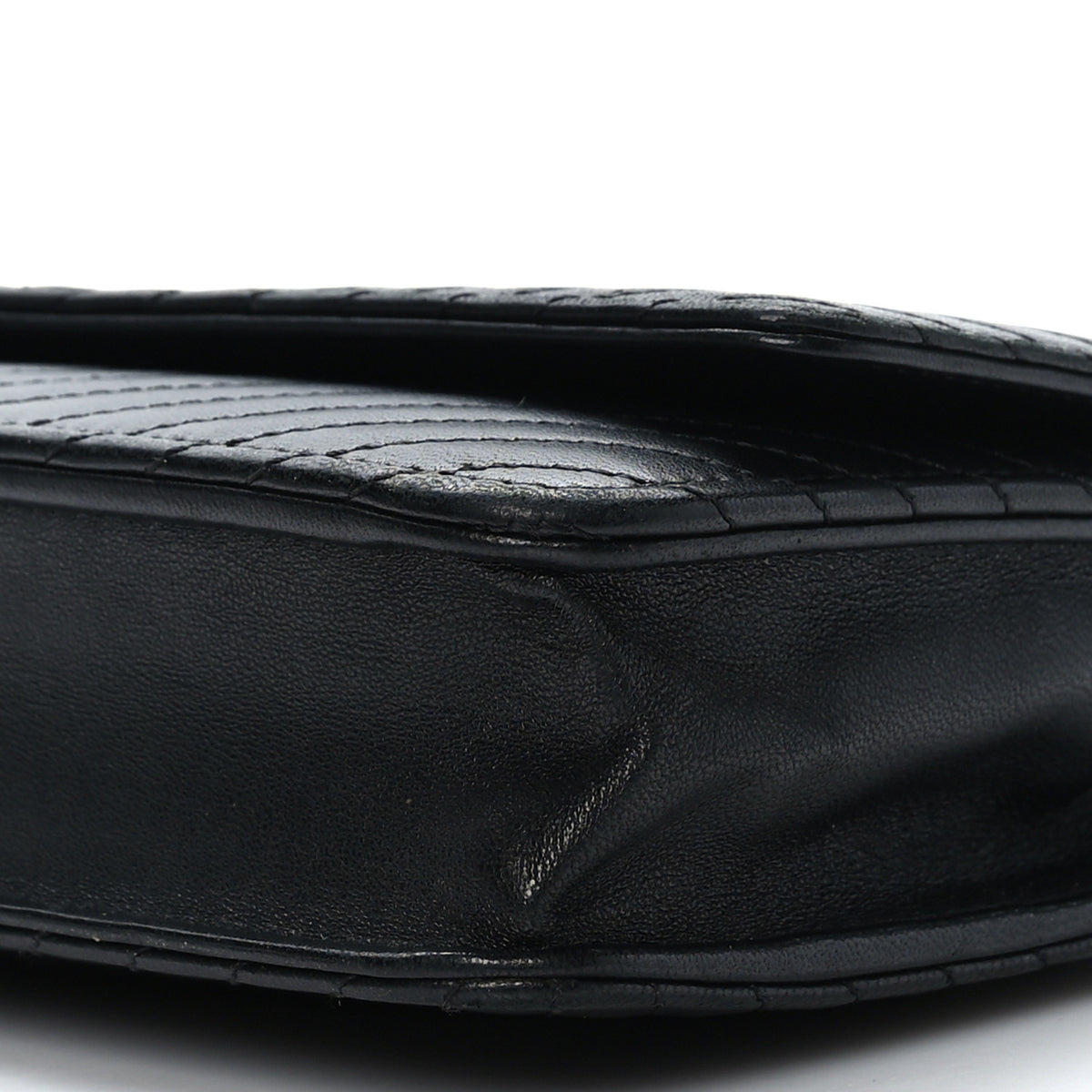 Lambskin Chevron Quilted Wallet On Chain WOC So Black