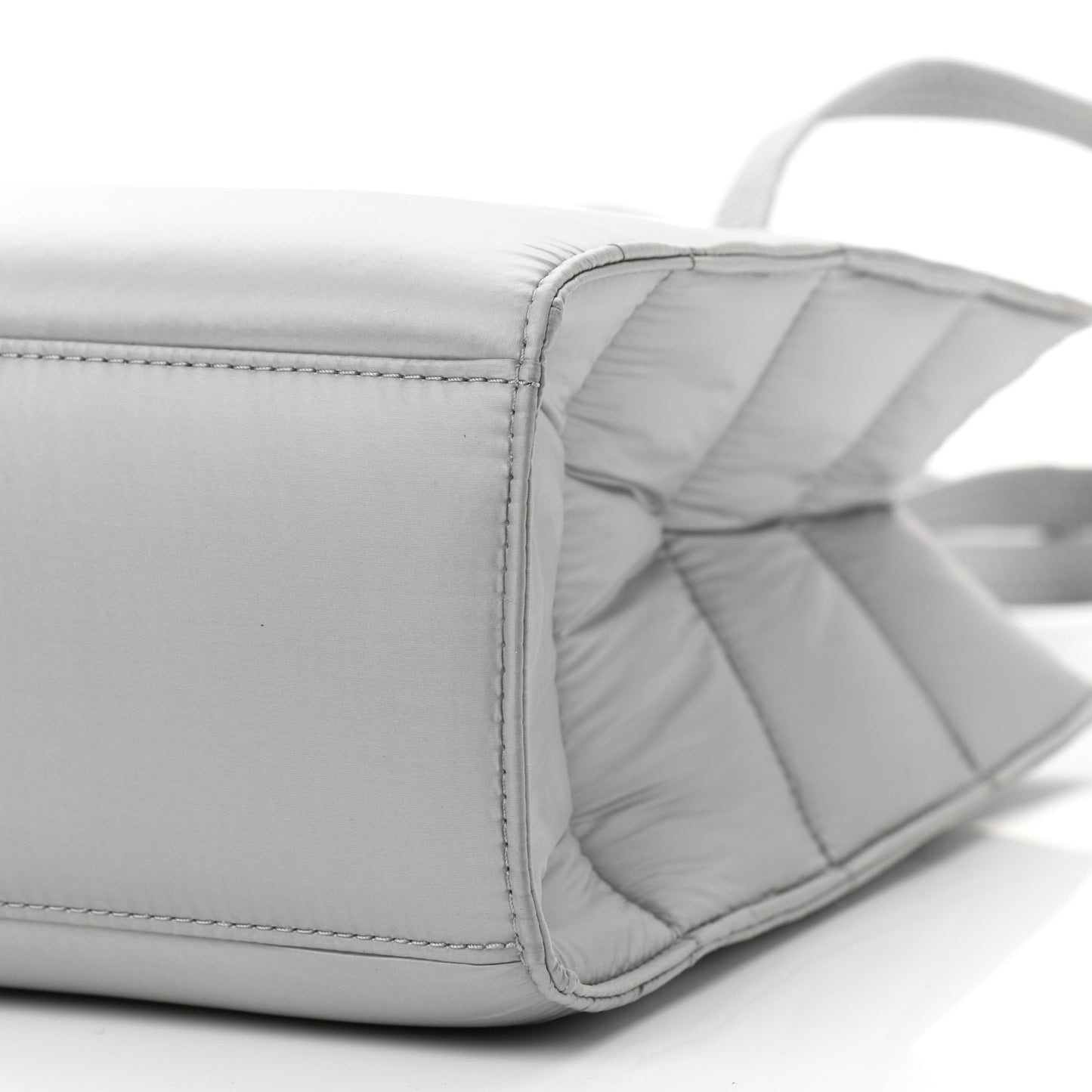 Nylon Medium Puff Shopping Bag Grey