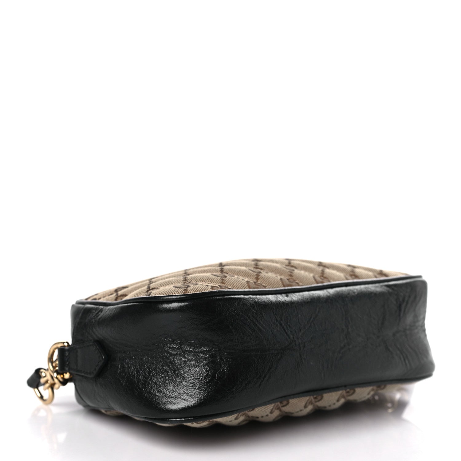 Gucci Monogram Matelasse Diagonal Small GG Marmont Chain Shoulder Bag Beige Black 8 of 12