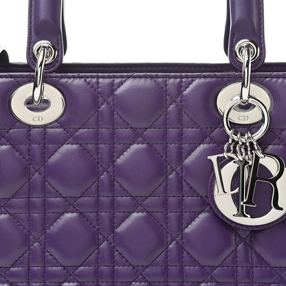 Christian Dior Lambskin Cannage Medium Lady Dior Purple 8 of 10