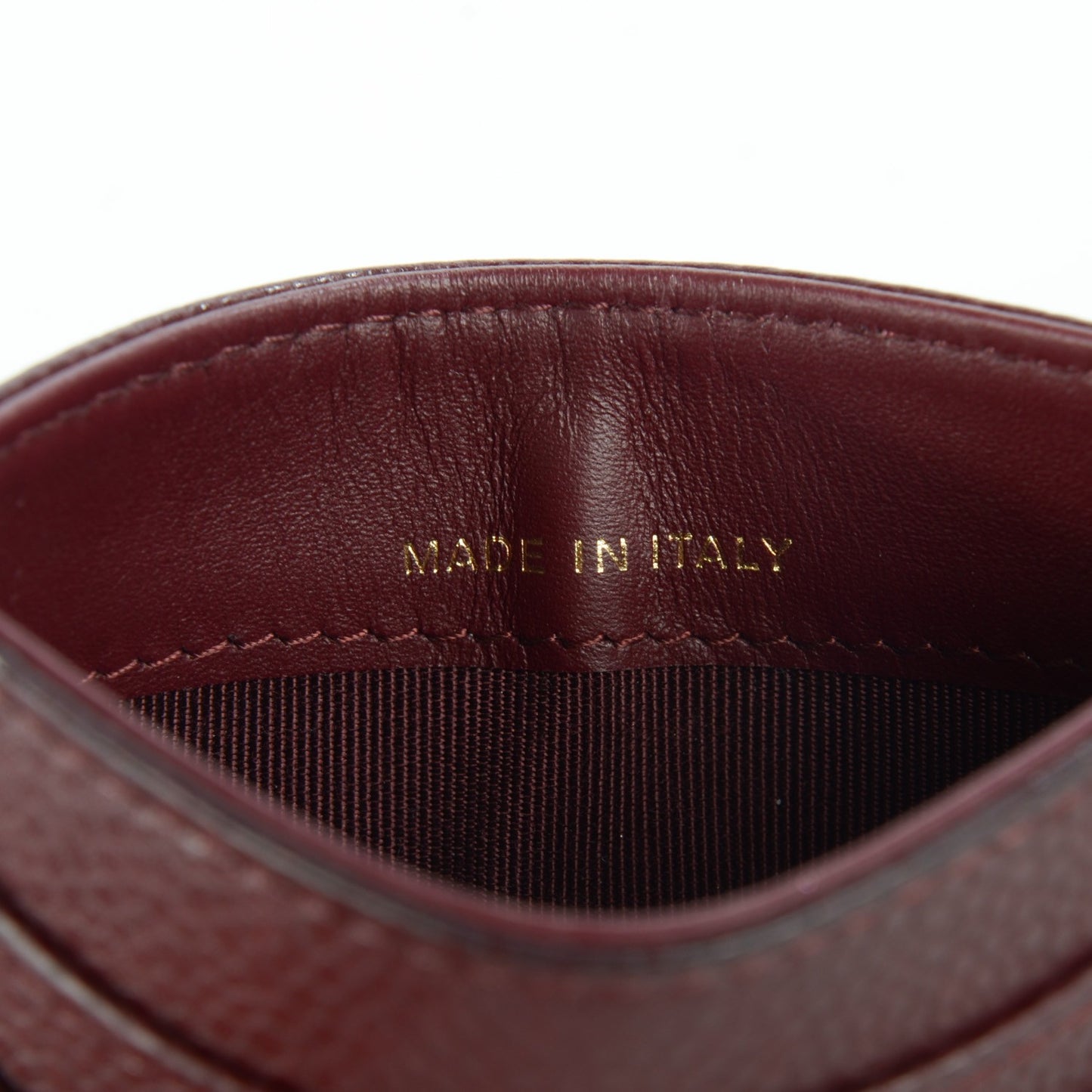 Caviar Quilted Card Holder Burgundy