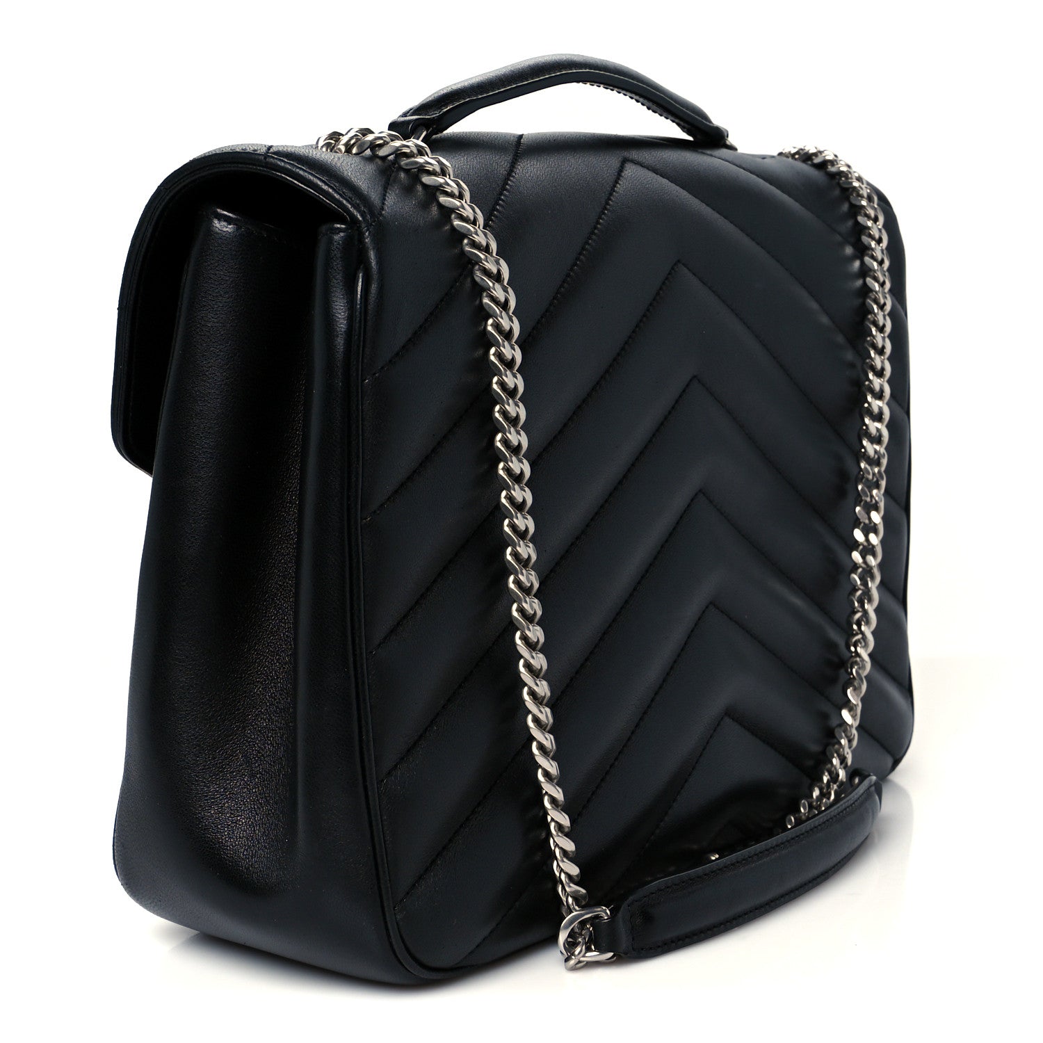 Saint Laurent Lambskin Quilted Monogram Large LouLou Black 4 of 14